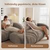 Frameless Modular 2-Seater Sofa, High-Density 32D Foam, Suitable for Living Room, Chenille Fabric, Non-Slip Design, No Assembly Required, Brown