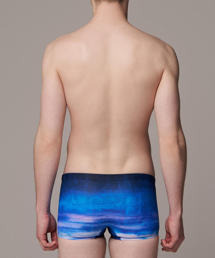 Laelliseupocheu [Osmr679 Blu] Ocean Short Square Men'S Swimsuit Blue