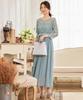 Hanmall Gray Party Formal Round Suitable for Weddings and Plus LON515 Dress, Lace, Dress, Embroidered, 3/4 Sleeves, Neck, Receptions, Sizes,