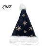 Decorative Sequin Christmas Hats Santa Hat with Red Sequin, Plush Velvet Party for Holiday Favors Adults, Festive Costume Accessory Xmas New Year Gift