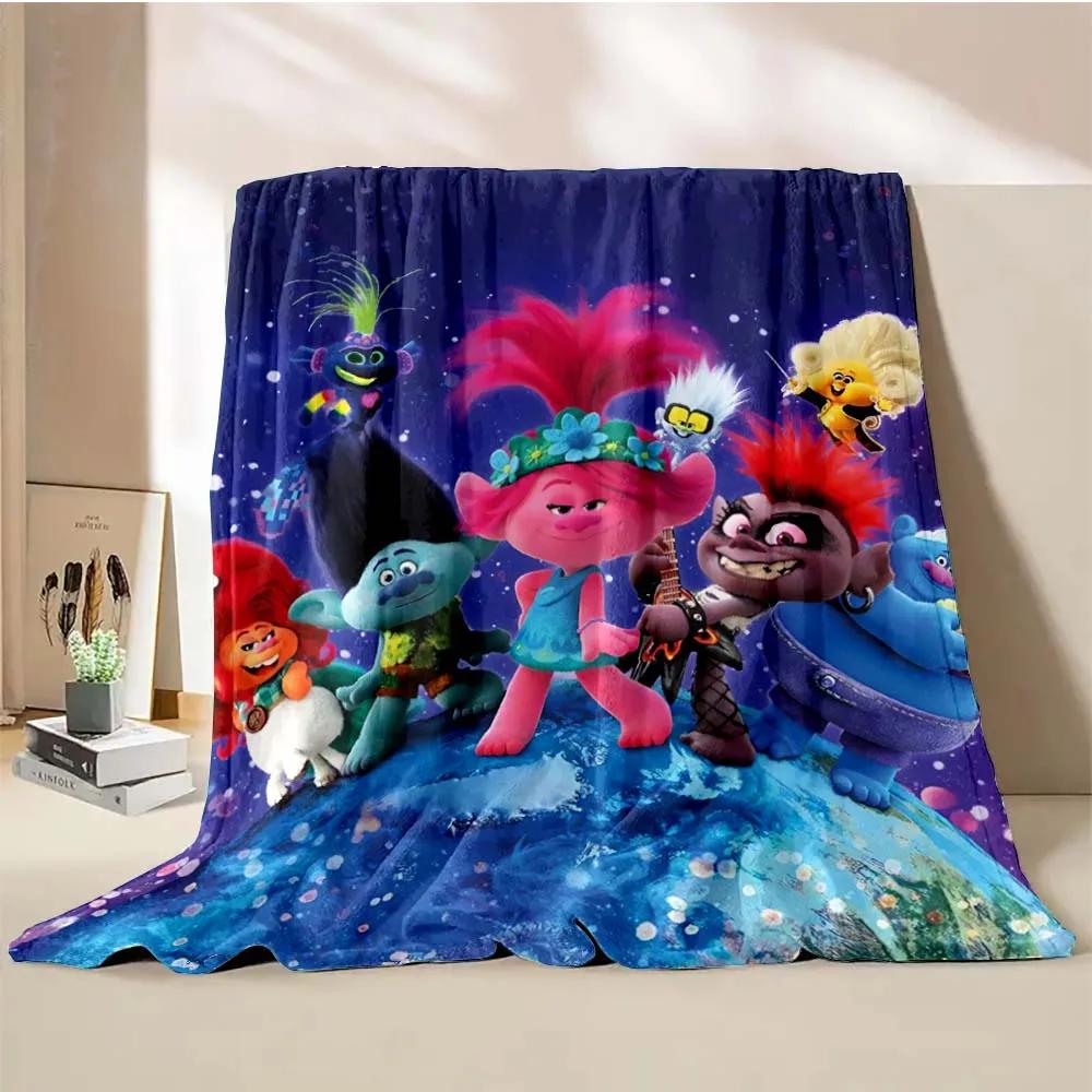 Cobertor Desenho Animado Trolls Juntos Quente Macio Fofo Tamanho King Manta para Criança Adulto Sofá Cama Cobertor de Quebra-cabeça Viagem Manta Presente