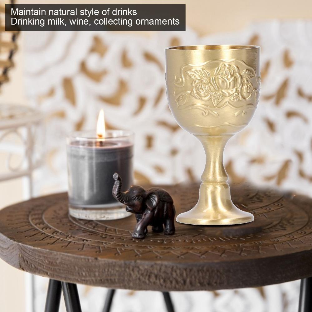 Brass Brass Goblet Engraved Flower Small Goblet Vintage Chalice Wedding Reception S