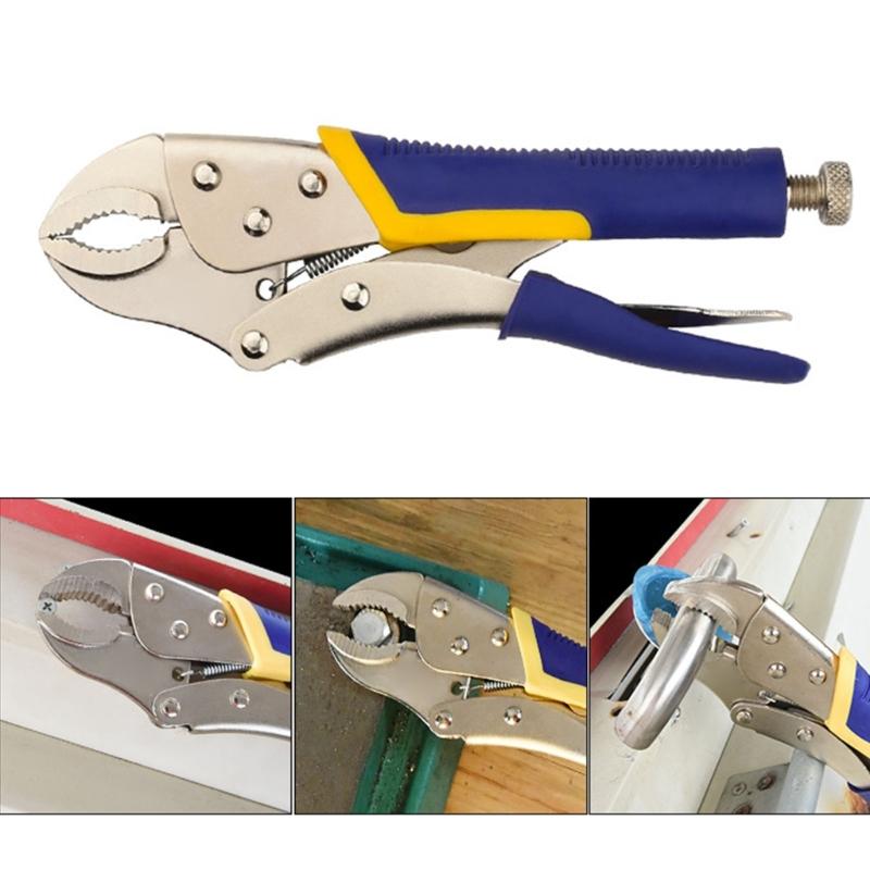 Industrial Grade C-Type Auto-Locking Pliers - Round Straight Pointed Jaw Quick-Sealing Fixing Pliers