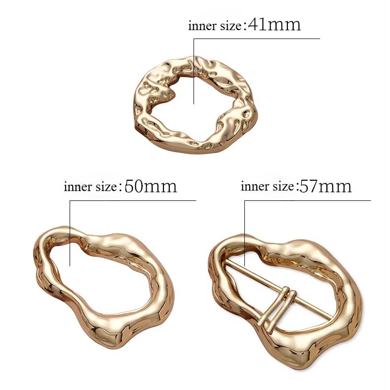 Adjustable pin buckle geometric design multifunctional modeling accessories buckle scarf coat belt