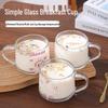 Taza de Vidrio Transparente con Asa para Leche, Avena, Café o Jugo