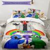 3-teiliges Regenbogenfreunde1 Muster Bettwäsche-Set Bettbezug-Set enthält Bettbezug & Kissenbezüge, perfekte Ganzjahres-Schlafzimmerdekoration & Geschenk