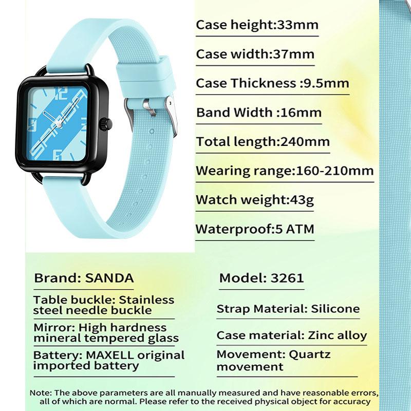 Fashion Brand Women elegant Quartz Watch waterproof Ladies Casual Silicone Watches Clock Girl Square watch Numbers line scales
