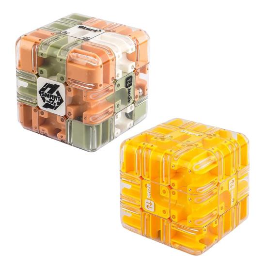 2Pcs Rolling Ball Maze Cube Kids Brain Teaser 3D Puzzle Maze Cube Toddlers Stress Relief Logical Thinking Training Bead Maze Educational Toy
