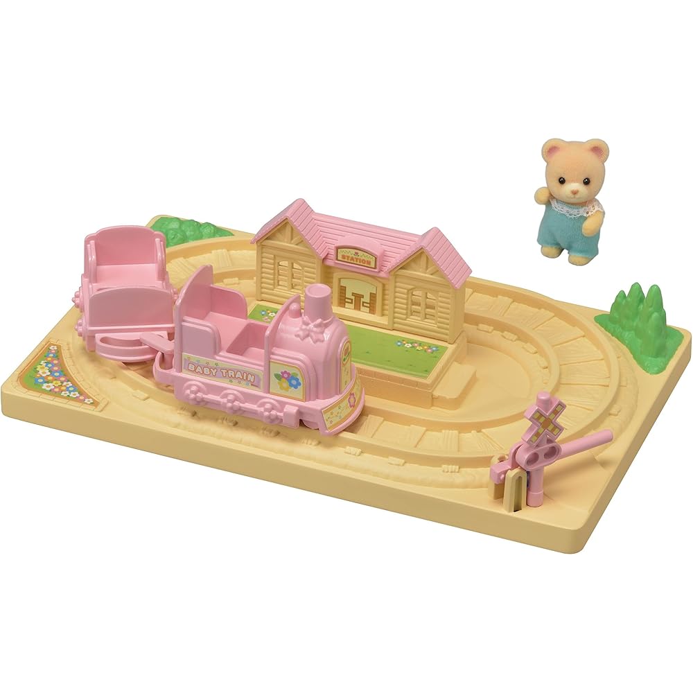 

Sylvanian Families Toy Train Set S-65 with Playground Equipment for Ages 3 and Up Dollhouse Accessory
