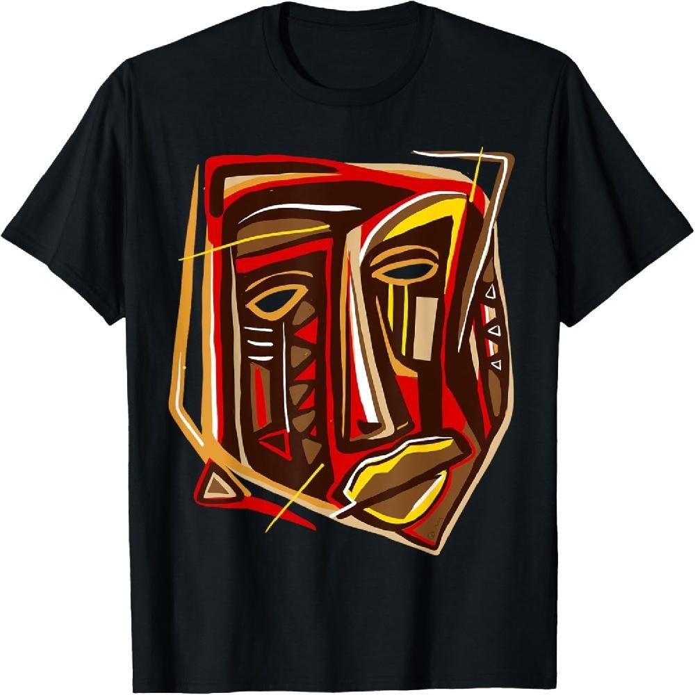 

Африканская маска Постороннее лицо Абстрактное племенное черное искусство Графическая футболка XXXXXL чёрный