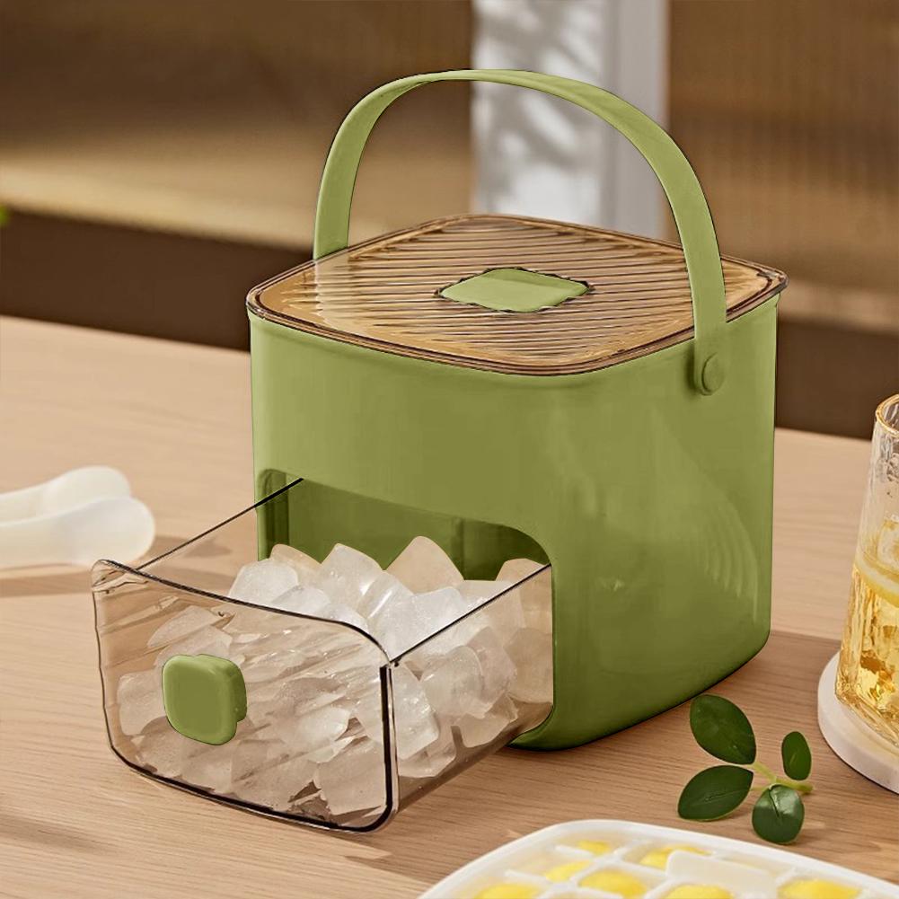 24/48 -Cube Ice Maker with Easy-Press Lid Double Layer DIY Frozen Treats Beverage Essential Kitchen Outdoor Accessories