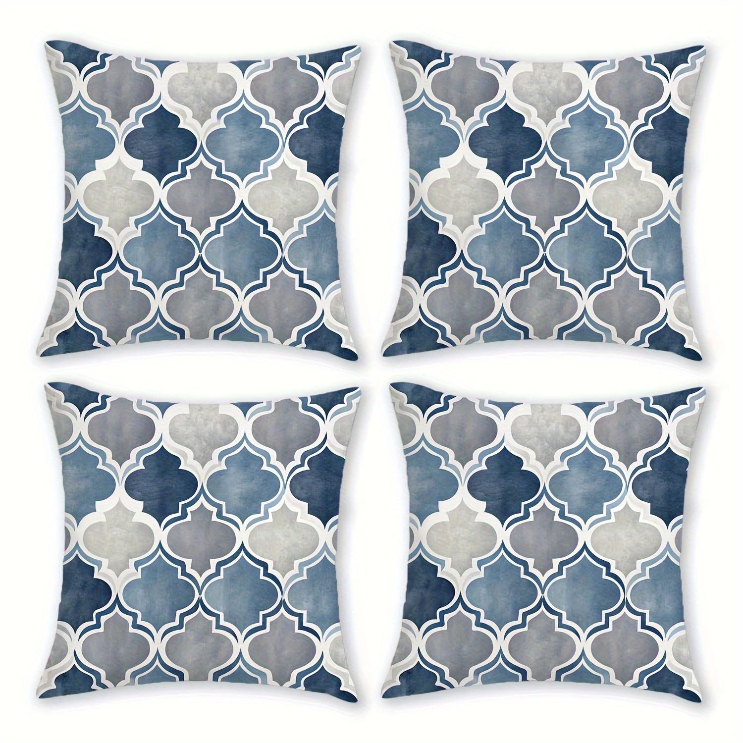 4 Short Plush Moroccan Pillowcases Bohemian Decorative Pillowcases Zipper Comfortable Polyester Fiber Decorative Pillowcases 16330₽