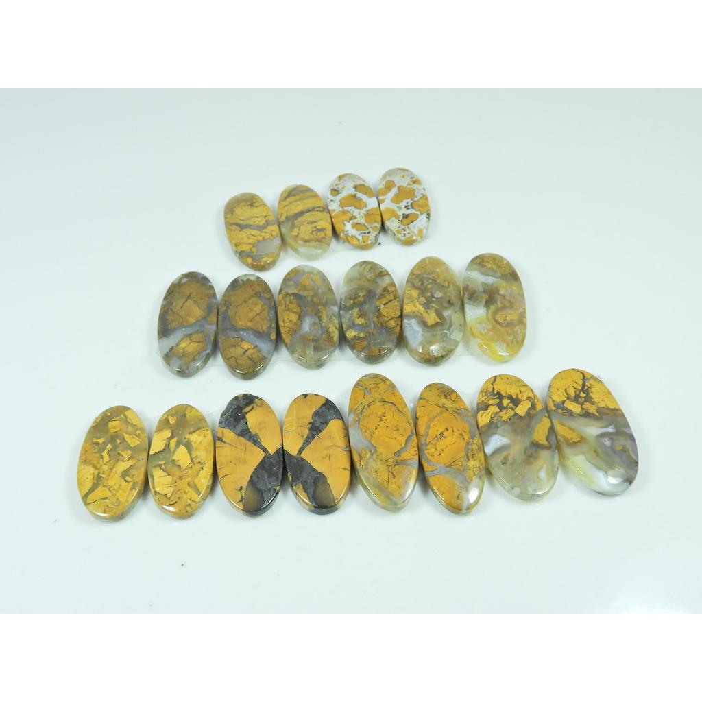 Natural Maligano Jasper Matched Pair Oval Cabochon Loose Gemstone 09Pair Lot C-3287