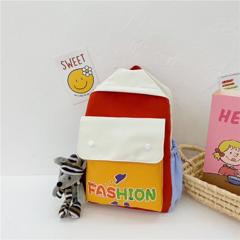 Charming Dual Color Kids Backpack Made Of Durable Canvas Perfect For School Use