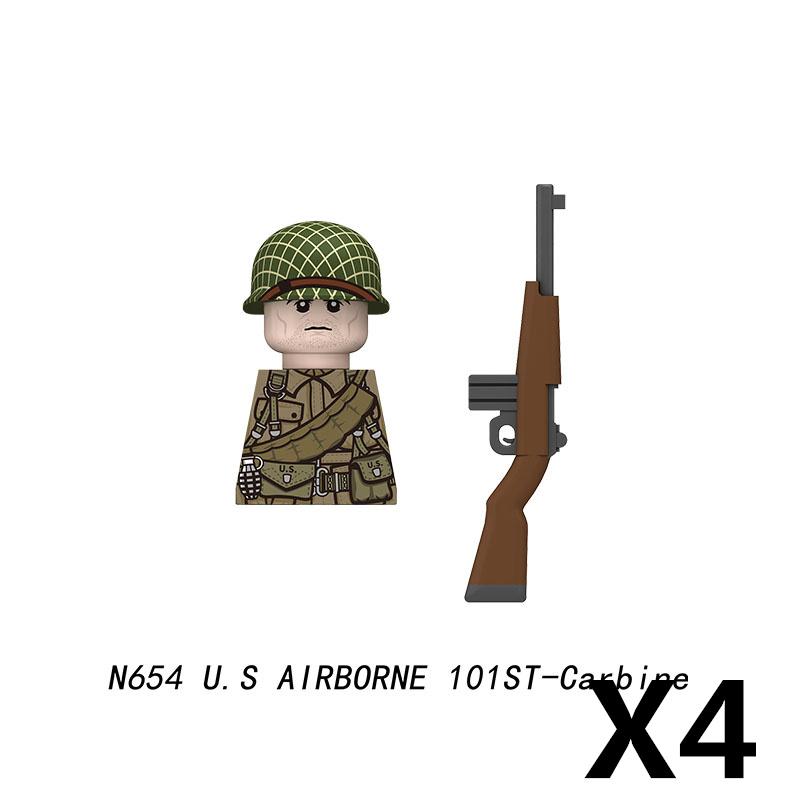 Military Soldier Figure Building Blocks British US French Army Weapons 101 Airborne Division Officer Infantry M1 Toys Gifts D126