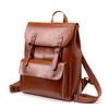 Real leather backpack for women, durable cowhide computer backpack, college style, large capacity, British retro, neutral full leather