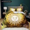 Bohemian Duvet Cover Set Golden Sun Twin Bedding Set Boho Style for Teens Adults Double Queen King Size Polyester Qulit Cover