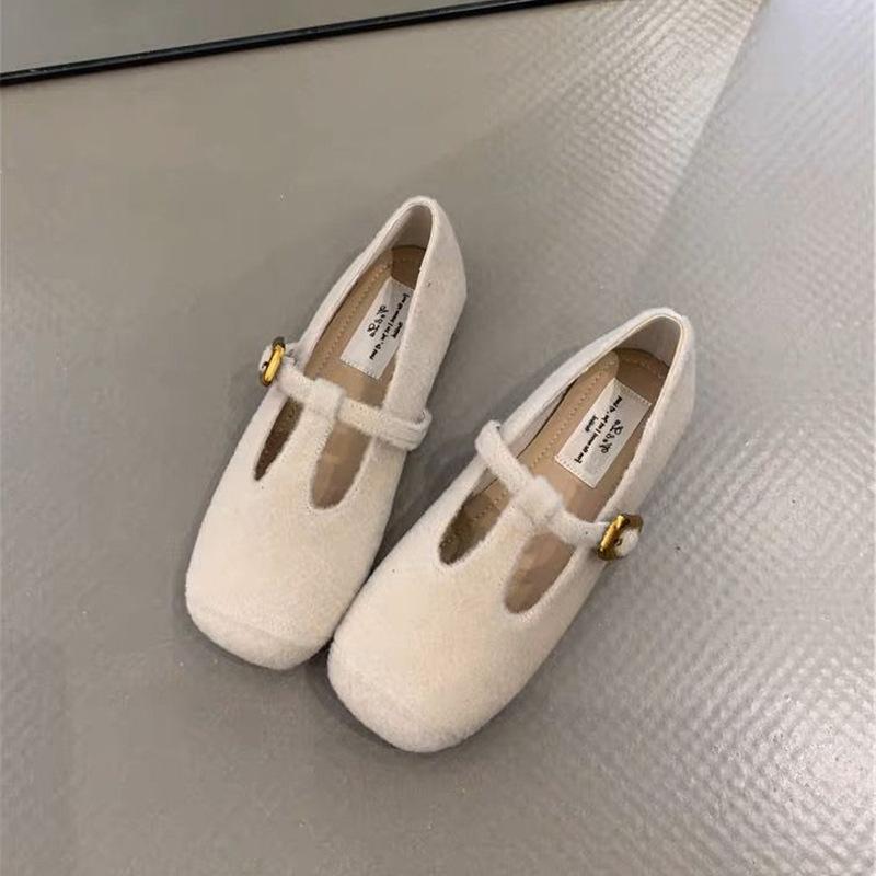 Retro Mary Jane Schuhe Damen 2025 Herbst und Winter neu Französisches Temperament elegant Feenwind Gürtel weiche Sohle Abendschuhe Einzelne Schuhe