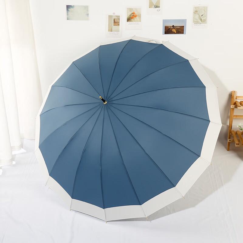 Nanqiao Macaron Spliced 16-Rib Straight Umbrella 23 inch
