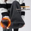 HSTYLE Women's Fleece-lined Straight-leg Wide-leg Casual Pants