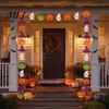 Non-woven Fabric Holiday Ornaments Halloween Party Felt Hanging Garland, Creepy Pumpkin Ghost Skull Witch Hat Living Room Wall Streamer, Horror Banner