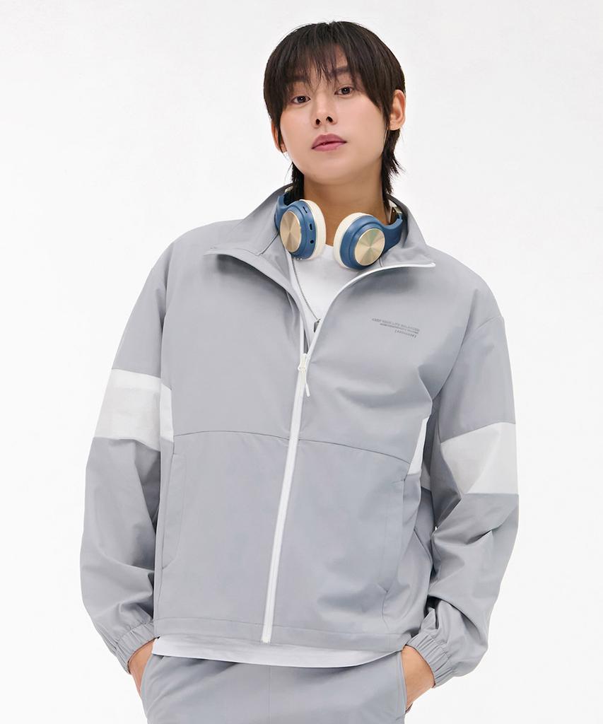 Chasecult Men'S Stretch High Neck Zip-Grey
