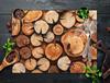 Glass Stove Protection Plate 70x52 Wood