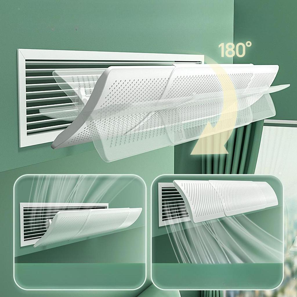 Air Conditioner Deflector Telescopic Angle Adjustable Air Baffle Windshield Deflector for Hanging Air Conditioner Outlet Wing