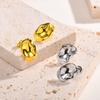 Hammered Geometric Stud Earring, Texture Metal Post Ear Jewelry for Women Gift