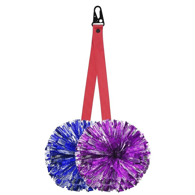 PATIKIL Backpack Cheer Pom Pom Holder, Adjustable Cheer Bow Holder, Pom Pom Strap Lanyard Storage, Cheerleading Accessory for Teen Sports, Red