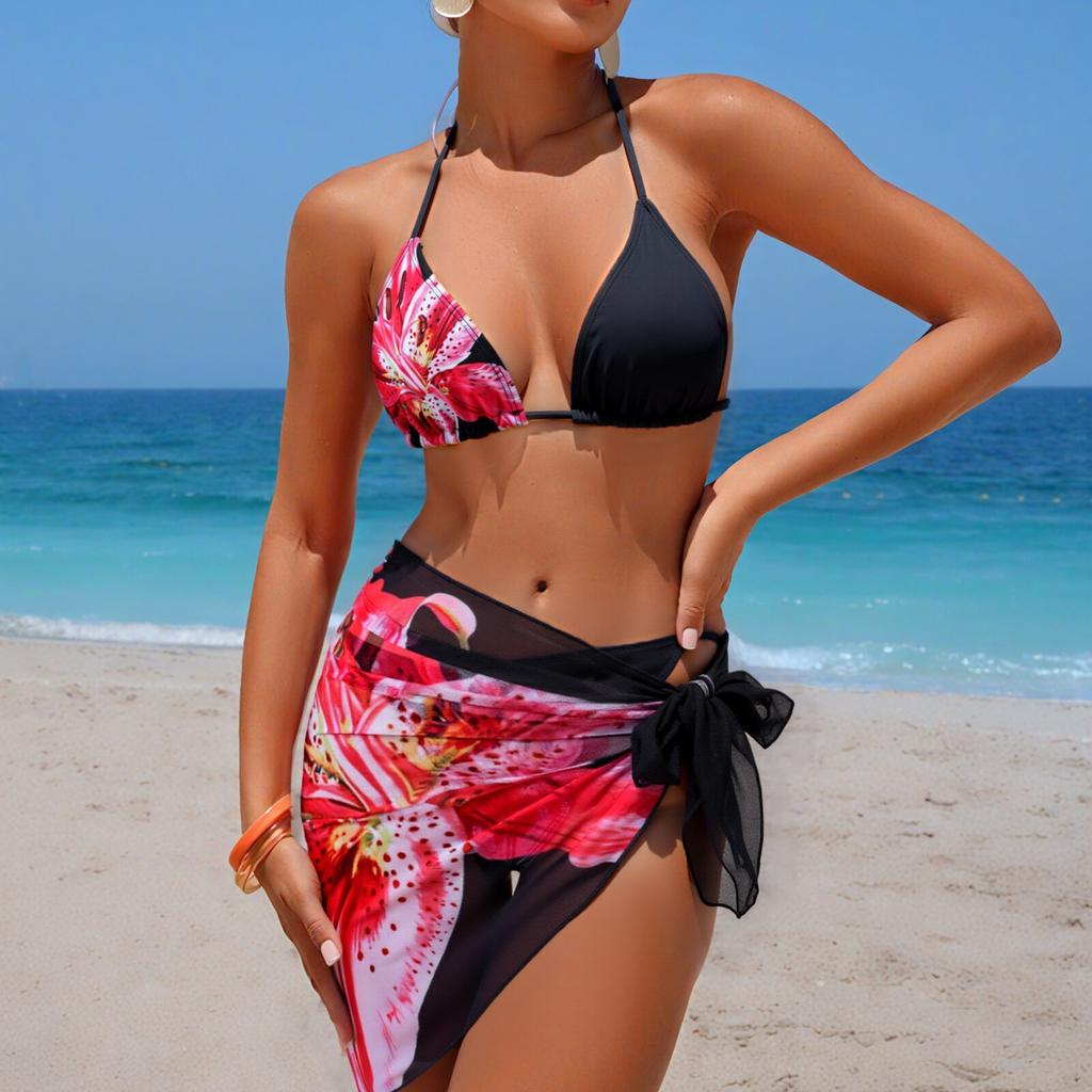 Women's Split Three-Piece Bikini Swimsuit Sport Swimsuit