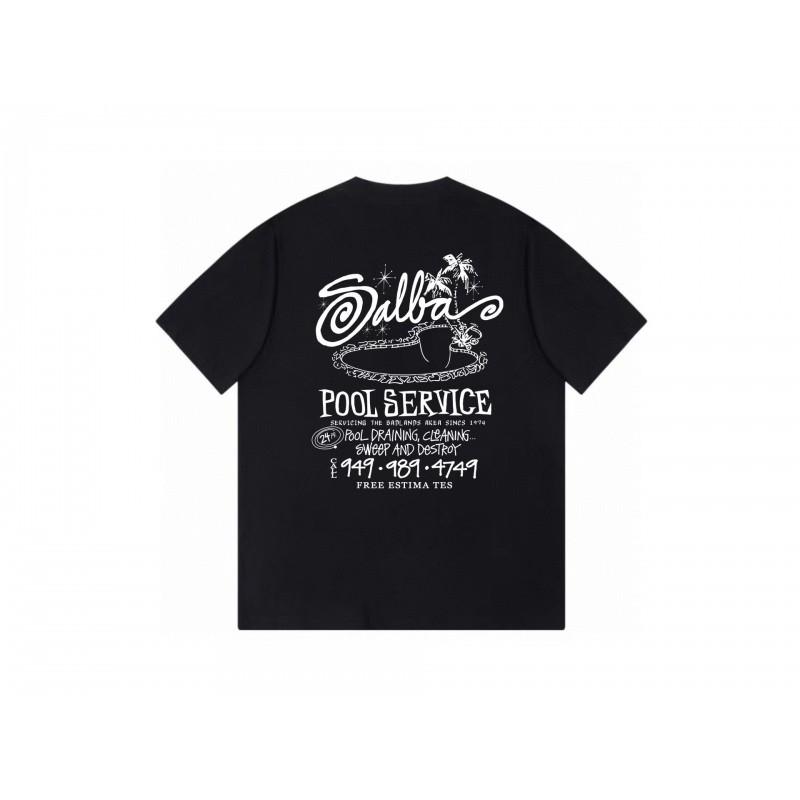 Stussy Short Sleeve T-Shirt Teens Loose Fit 270g Cotton Round Neck Casual Wear