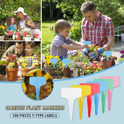 50 Pcs Garden Markers Plant Labels T-Type Plant Tags Outdoor Garden Sign