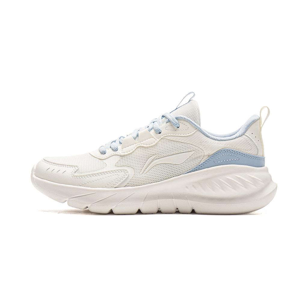 New LiNing Cushioning, Abrasion Resistant, Breathable, Lightweight Low Top Sprint Running Shoes Women's White Blue ARSV076-4