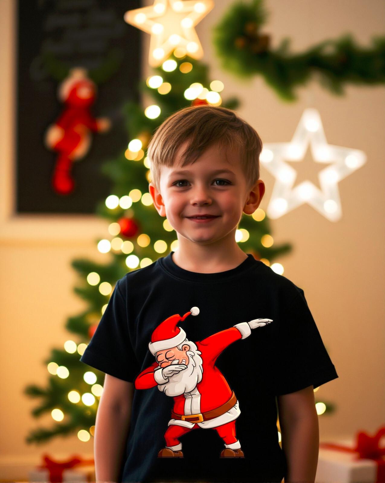 Dabbing Santa Claus Merry ChristmasT-Shirt Funny Kids Xmass Unisex Top Tee XXXXL