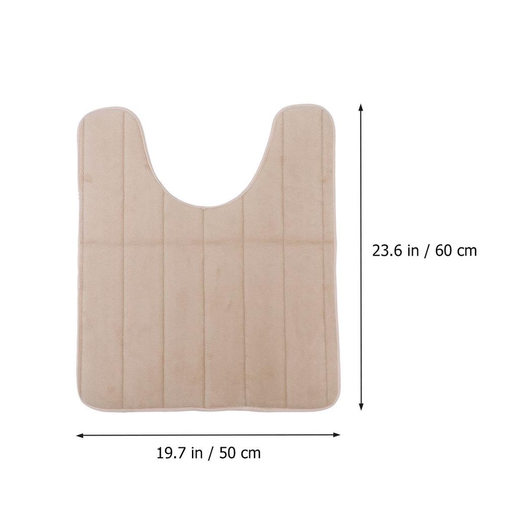 U Shape 50x60 Cotton Toilet Seat Cover Thick Stretchable Washable Universal Warmer Comfort Fit Light Tan Toilet Seat Cover