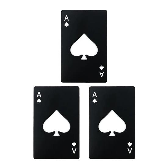 2/3Pcs Poker Card Bottle Opener Heavy Duty Stainless Steel Spade A Manual Beer Bottle Can Opening Tool Kitchen Gadget Seniors Arthritis Chef Gift