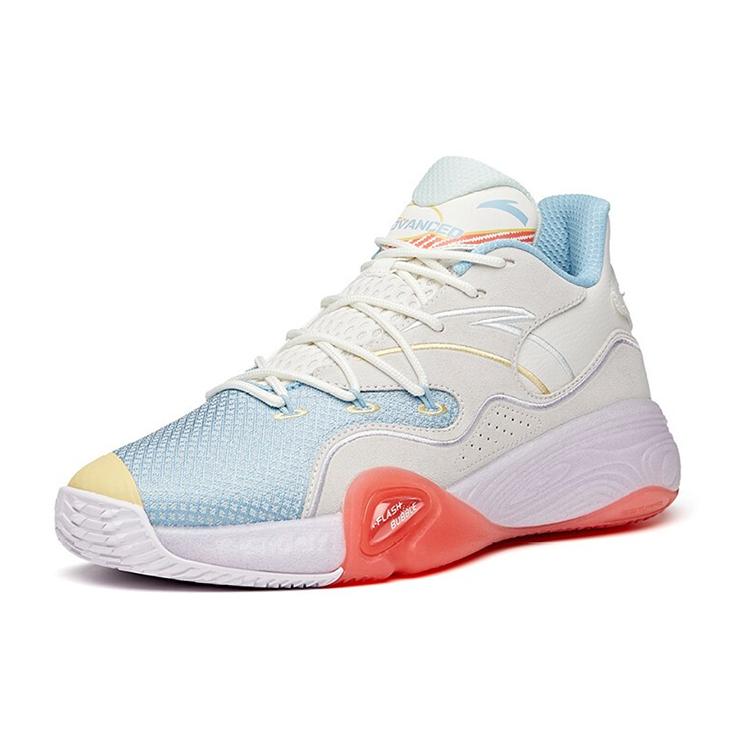 New Anta A Flash Bubble 1.0 Non slip Wear resistant Shock Absorption Low Top Basketball Shoes Blue Gray Red 912121608S-3