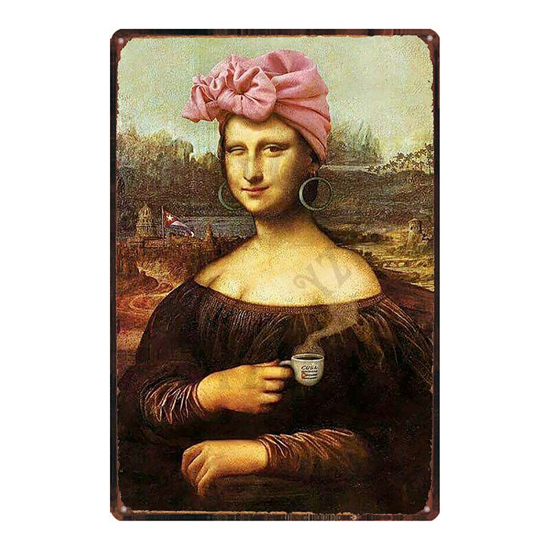 YZFQSegno di Latta Metallico Divertente e Allegro Piatto da Viaggio Retrò Per Parete Bar Caffetteria Soggiorno Decorazione Artigianale per la Casa DU-7983B