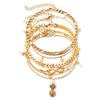 Retro Pineapple Pearl Multi-layer Anklet Set - High-end Girls' Foot Jewelry
