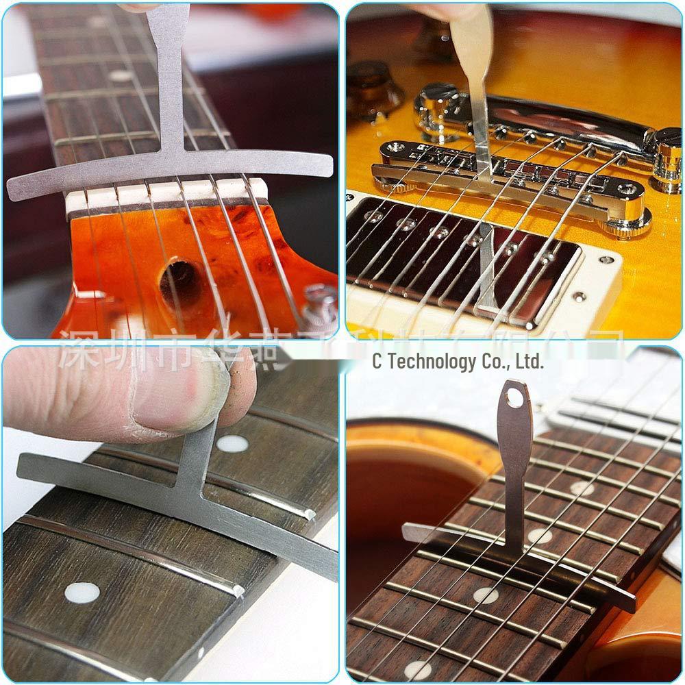 Guitar Repair Tool Set: T-Square, String Height Ruler, Sanding Files & More - 16 Pieces