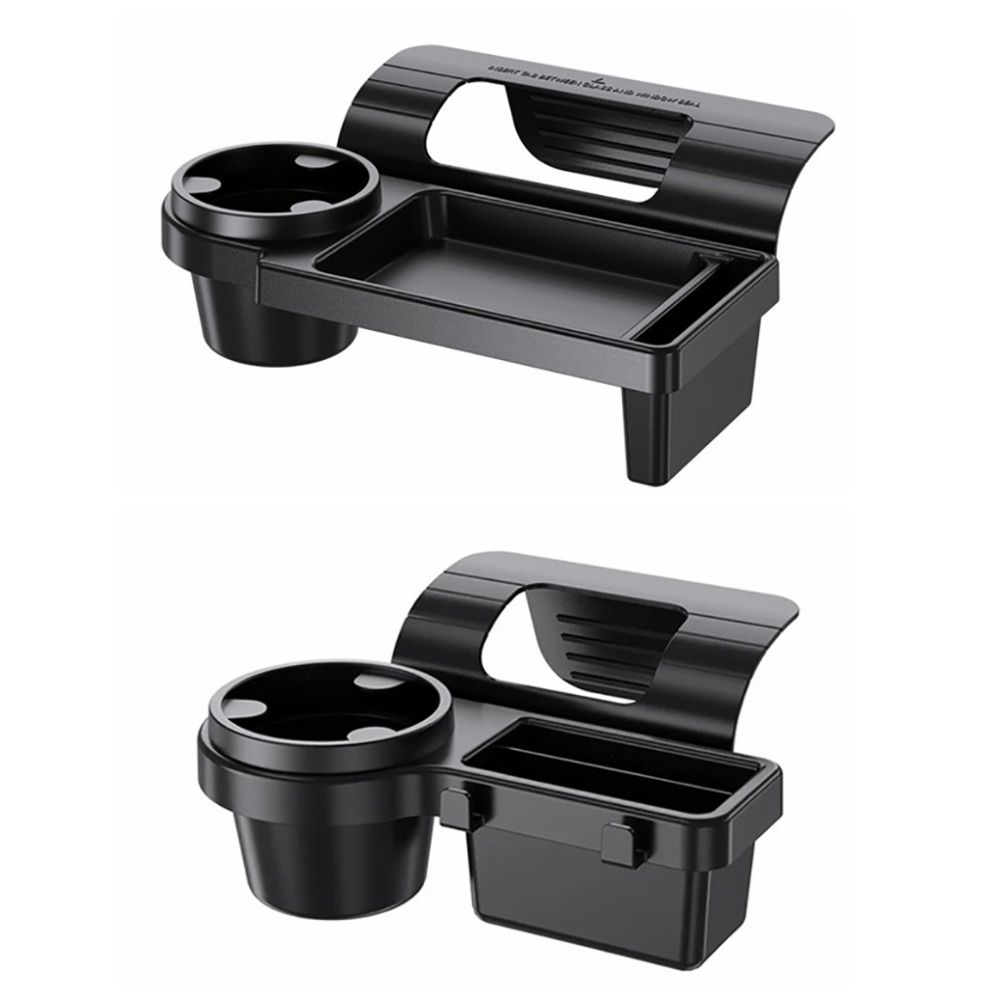 

Black Car Door Cup Holder Dual Hanging Hooks Phone Organizer Portable Key Organizer Universal B