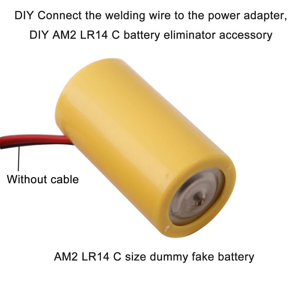 5Pcs LR14 C Fake Battery Placeholder Replacement Dummy Battery Housing Case Skin Conductor Detachable for Power