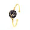 Handmade Copper Wire Winding Round Rough Stone Natural Crystal Bracelet Bracelet Bracelet B66