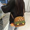 Ins Style Retro Burger Messenger Bag Girl Student Bag Personalized Canvas Mobile Phone Bag Cute and Lightweight Shoulder Bag