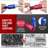 1pc Nut And Bolt Thread Checker With Wire Lanyard, 26 Male/Female Gauges, 14 Standard (Inch) & 12 Metric Sizes, Detachable, Red & Blue