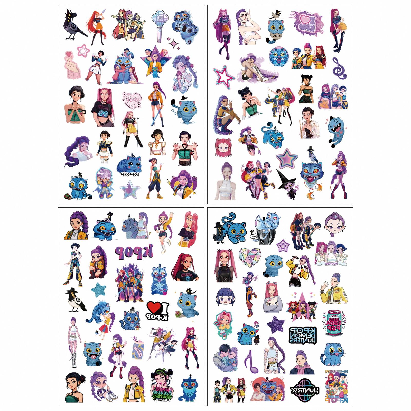 

New Devil Hunter Anime Tattoo Stickers High Quality Temporary Arm Tattoos K Pop Inspired Cartoon Designs 15cmx21cm