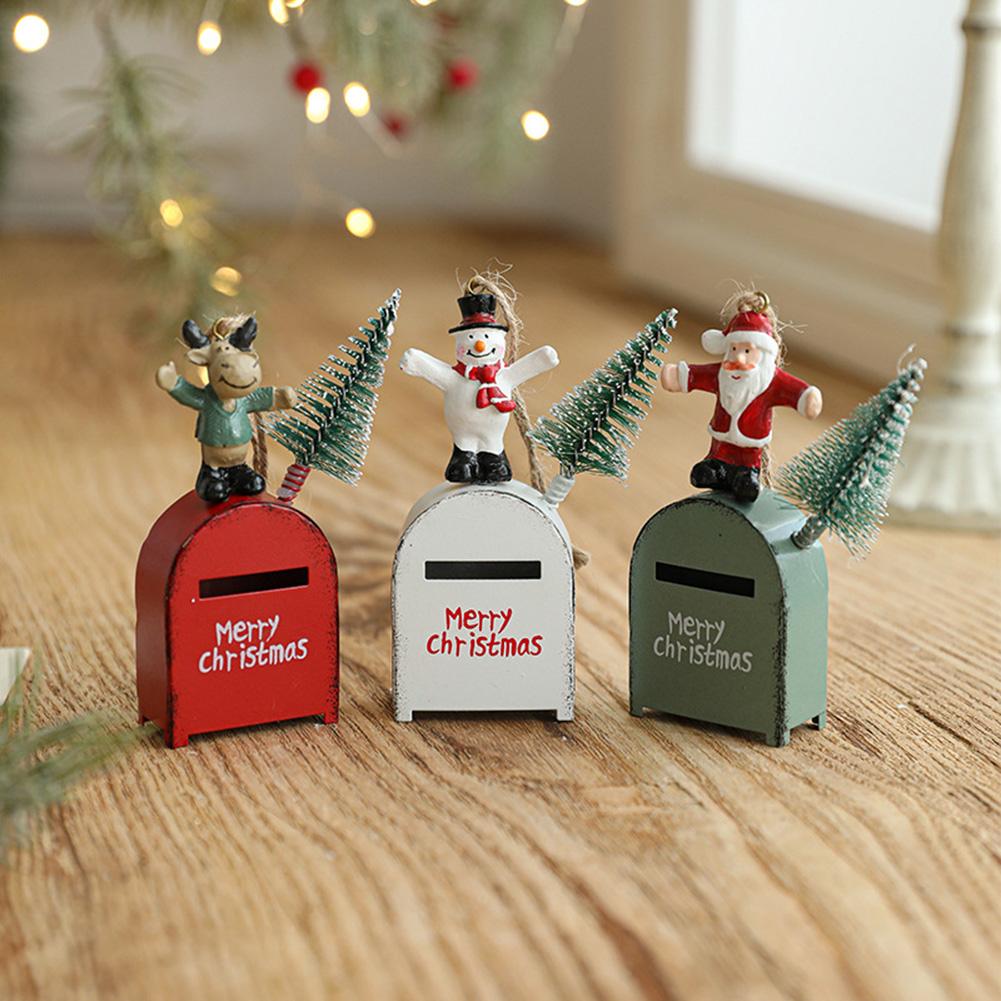 Уникальный рождественский почтовый ящик из смоляного железа для сезонных украшений белый — фото 3
