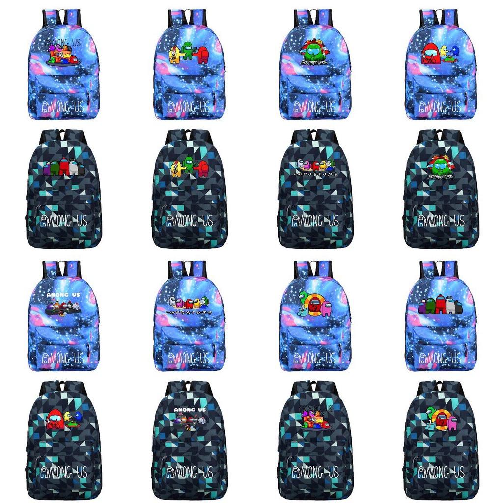 Stylish Among Us Backpack With Starry Background Perfect For Boys And Girls