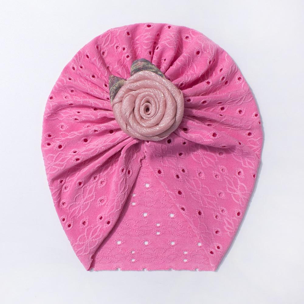 

Flower Newborn Baby Girls Turban Hollow Toddler Kid Head Wrap Lovely Baby Hat Hair Accessories рожевий червоний колір